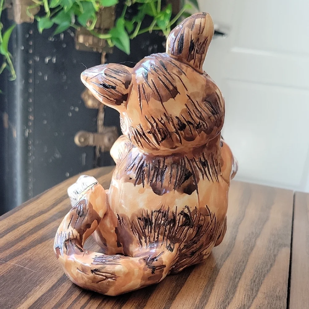 2000 BLUE SKY Cat Figurine / Candle Holder by Heather Goldminc